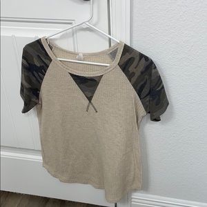 Camo sleeved boutique shirt